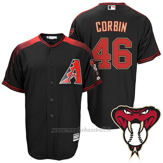 Maglia Baseball Uomo Arizona Diamondbacks 46 Patrick Corbin Nero Alterner